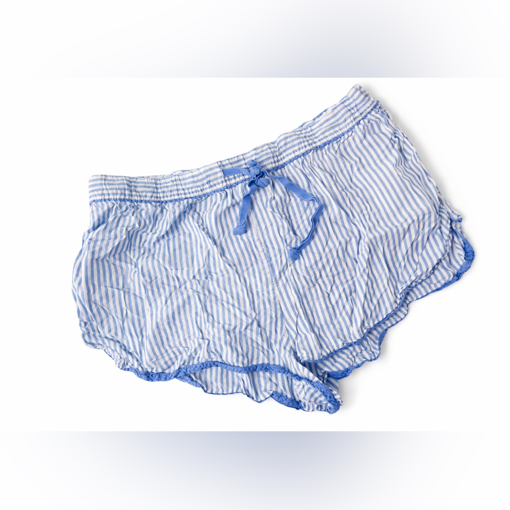 Stars Above Blue Striped Pajama Shorts